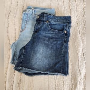 Seven7 Women's Cut Off Denim Jean Shorts, Size 6, 2 pair.